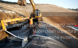 Interpello ambientale 08.02.2022 - Nuovi criteri copertura superficiale finale discariche esistenti