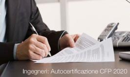 Ingegneri: Autocertificazione CFP 2020