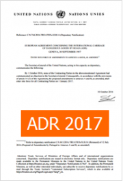ADR 2017: Ufficiale il 1° Gennaio alle modifiche proposte ADR 2017: Ufficiale il 1° Gennaio alle modifiche proposte