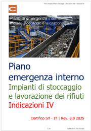 Piano di emergenza interno impianti di stoccaggio e lavorazione rifiuti