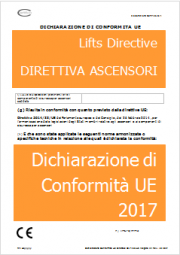 Dichiarazione di Conformità UE Direttiva 2014/33/UE Ascensori Dichiarazione di Conformità UE Direttiva 2014/33/UE Ascensori