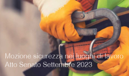 Mozione sicurezza nei luoghi di lavoro / Atto Senato Settembre 2023