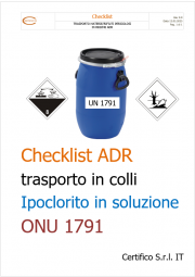 Checklist trasporto in colli di Ipoclorito in soluzione (ONU 1791) 