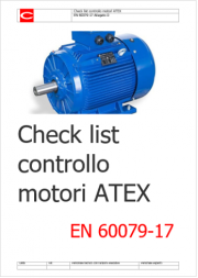 Check list Verifica e manutenzione motori ATEX EN 60079-17 Check list Verifica e manutenzione motori ATEX EN 60079-17