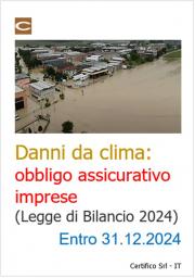 Danni da clima: obbligo assicurativo imprese (Legge di Bilancio 2024)
