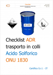 Checklist trasporto in colli di Acido Solforico (ONU 1830)