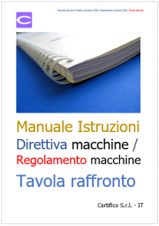Manuale Istruzioni Direttiva/Regolamento macchine 2023: Tavola raffronto