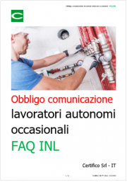 Obbligo comunicazione lavoratori autonomi occasionali - FAQ INL