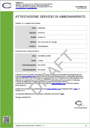 Attestazione Servizio Abbonamento Certifico
