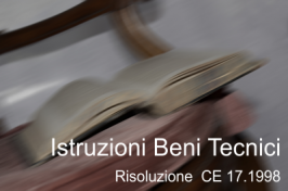 Risoluzione Consiglio del 17.12.1998 Istruzioni beni consumo tecnici Risoluzione Consiglio del 17.12.1998 Istruzioni beni consumo tecnici