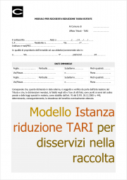 Modello Istanza riduzione tassa rifiuti per disservizi nella raccolta Modello Istanza riduzione tassa rifiuti per disservizi nella raccolta