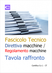 Fascicolo Tecnico Direttiva/Regolamento macchine 2023: Tavola raffronto