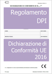 Dichiarazione di Conformita' UE DPI: Regolamento (UE) 2016/425 Dichiarazione di Conformita' UE DPI: Regolamento (UE) 2016/425