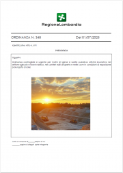 Ordinanza Regione Lombardia n. 348 del 01/07/2025