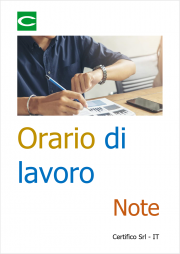 Orario di lavoro / Note