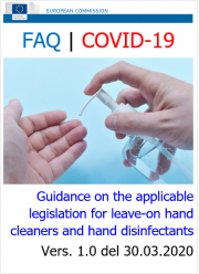 EU FAQ | COVID-19: Guida legislazione disinfettanti per le mani EU FAQ | COVID-19: Guida legislazione disinfettanti per le mani