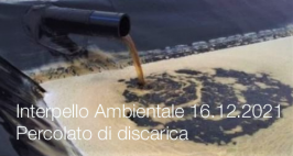 Interpello Ambientale 16.12.2021 - Iter autorizzativo trattamento del percolato di discarica