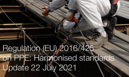 Regulation (EU) 2016/425 on PPE: Harmonised standards published in the OJ | Update 22 July 2021