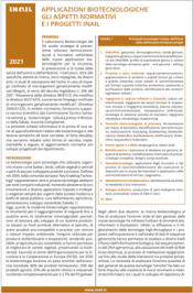 Applicazioni biotecnologiche - Gli aspetti normativi e i progetti Inail