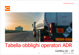 Tabella obblighi operatori ADR