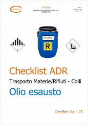 Checklist ADR Trasporto Materie/Rifiuti pericolosi in regime ADR - Colli