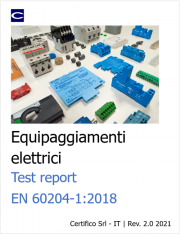 EN 60204-1: Test Report Equipaggiamenti elettrici