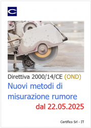 Direttiva 2000/14/CE (OND) Nuovi metodi di misurazione rumore dal 22.05.2025