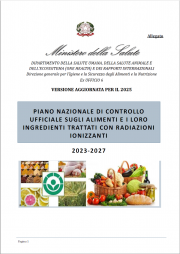 Piano nazionale di controllo ufficiale sugli alimenti e i loro ingredienti trattati con radiazioni ionizzanti 2023-2027 