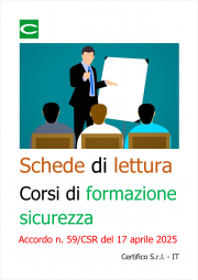 Schede di lettura corsi di formazione sicurezza