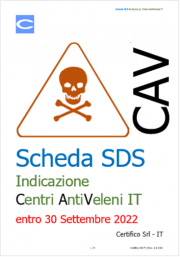 Scheda SDS: Indicazione dei Centri antiveleni entro il 30 Settembre 2022 Scheda SDS: Indicazione dei Centri antiveleni entro il 30 Settembre 2022