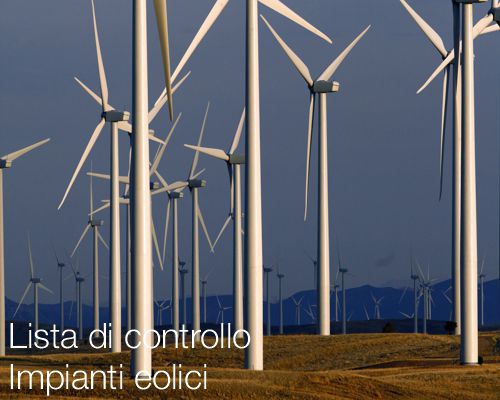 Lista di controllo impianti eolici Lista di controllo impianti eolici