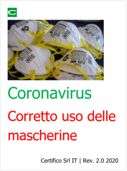 Coronavirus Corretto uso delle mascherine Coronavirus Corretto uso delle mascherine