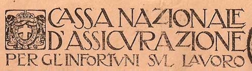 Cassa nazionale di assicurazione per gli infortuni sul lavoro Cassa nazionale di assicurazione per gli infortuni sul lavoro