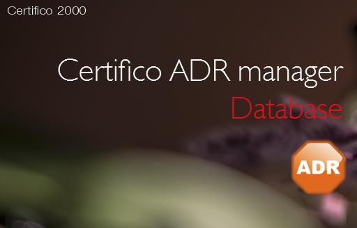 Certifico ADR Manager database Certifico ADR Manager database