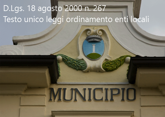 D Lgs 18 agosto 2000 n 267 Testo unico leggi ordinamento enti locali D Lgs 18 agosto 2000 n 267 Testo unico leggi ordinamento enti locali