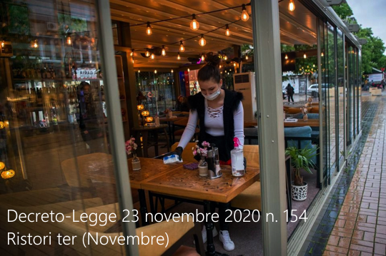 Decreto Legge 23 novembre 2020 n 154 Ristori ter Novembre Decreto Legge 23 novembre 2020 n 154 Ristori ter Novembre