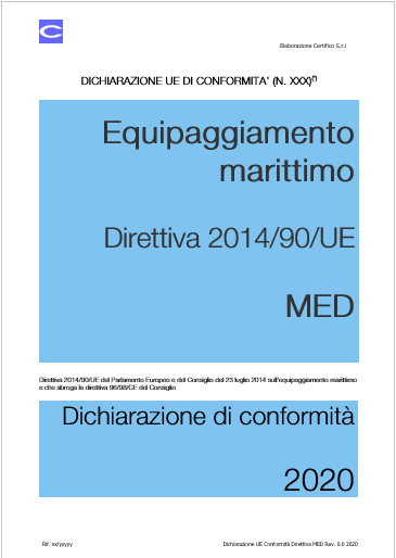 Dichiarazione conformita direttiva MED Dichiarazione conformita direttiva MED