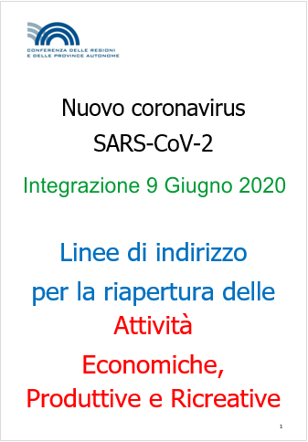 Linee Guida delle attivit produttive 09 giugno 2020 Linee Guida delle attivit produttive 09 giugno 2020