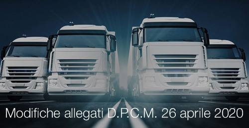 Modifiche allegati D P C M 26 aprile 2020 Modifiche allegati D P C M 26 aprile 2020