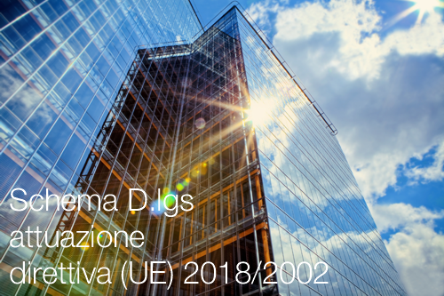 Schema D lgs attuazione direttiva UE 2018 2002 Schema D lgs attuazione direttiva UE 2018 2002