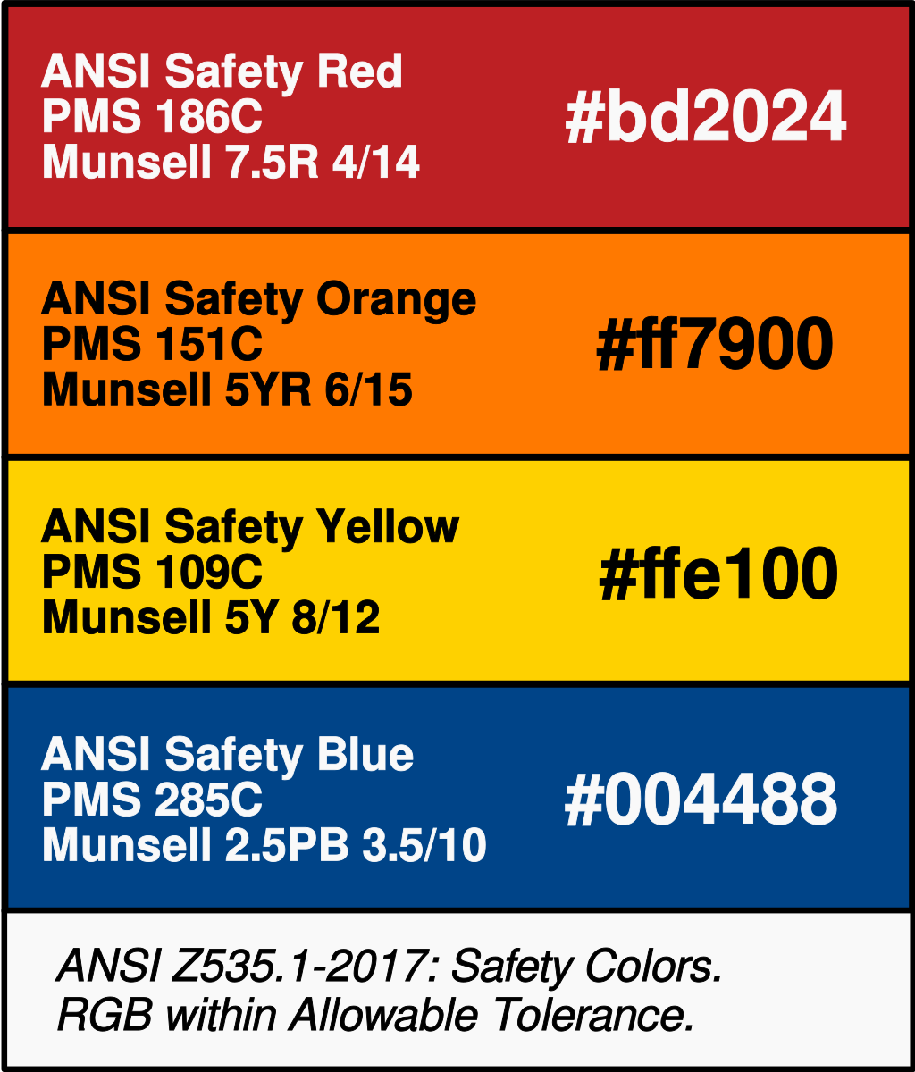 ANSI Z535 1 2017 Safety Colors ANSI Z535 1 2017 Safety Colors