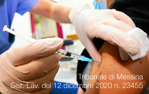 Tribunale di Messina Sez Lav del 12 dicembre 2020 n 23455 Tribunale di Messina Sez Lav del 12 dicembre 2020 n 23455