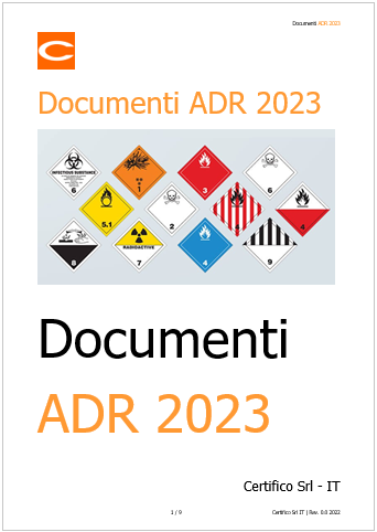 Documenti aggiornati ADR 2023 Documenti aggiornati ADR 2023