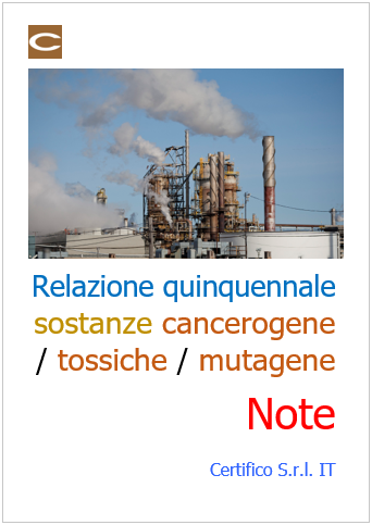 Emissione in atmosfera Impianti e attivit relazione quinquennale sostanze cancerogene Note Emissione in atmosfera Impianti e attivit relazione quinquennale sostanze cancerogene Note