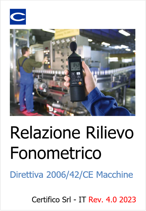 ID 342 Relazione fonometrica Direttiva Macchine ID 342 Relazione fonometrica Direttiva Macchine
