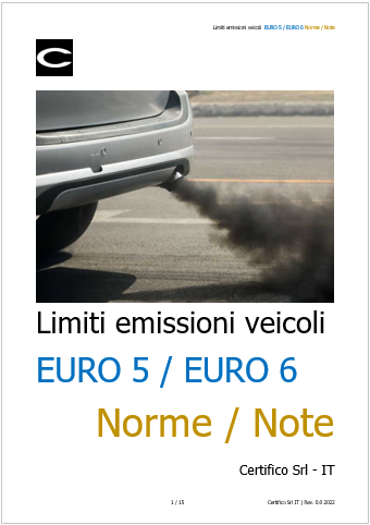 Limiti emissioni veicoli EURO 5 e EURO Limiti emissioni veicoli EURO 5 e EURO