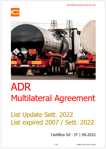 List Multilater Agreement ADR Sett 2022 List Multilater Agreement ADR Sett 2022