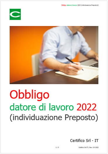 Notita   Obbligo Datore di lavoro Preposto DL n  146 2021
