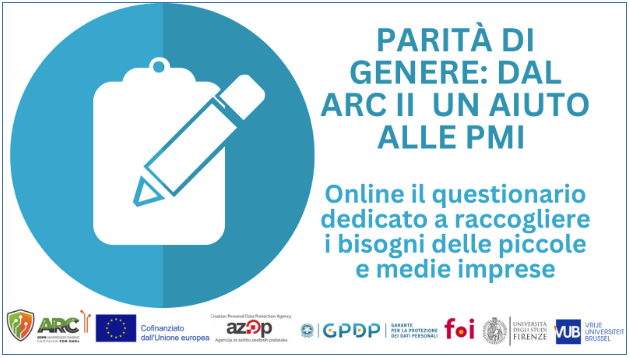 Parita di genere Garante Privacy Questionario online progetto ARC II Parita di genere Garante Privacy Questionario online progetto ARC II