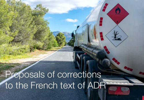 Proposals of corrections to the French text of ADR Proposals of corrections to the French text of ADR